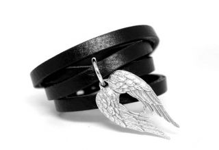 Крылья ангела - кожаный браслет