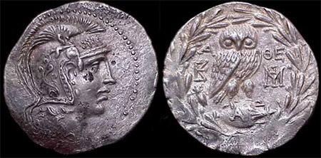 Древнегреческая монета с изображением цикады