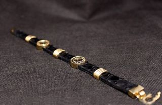Золотая Вуаль - браслет из кожи питона и серебра
