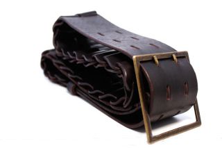 Браун Винтаж - широкий кожаный пояс